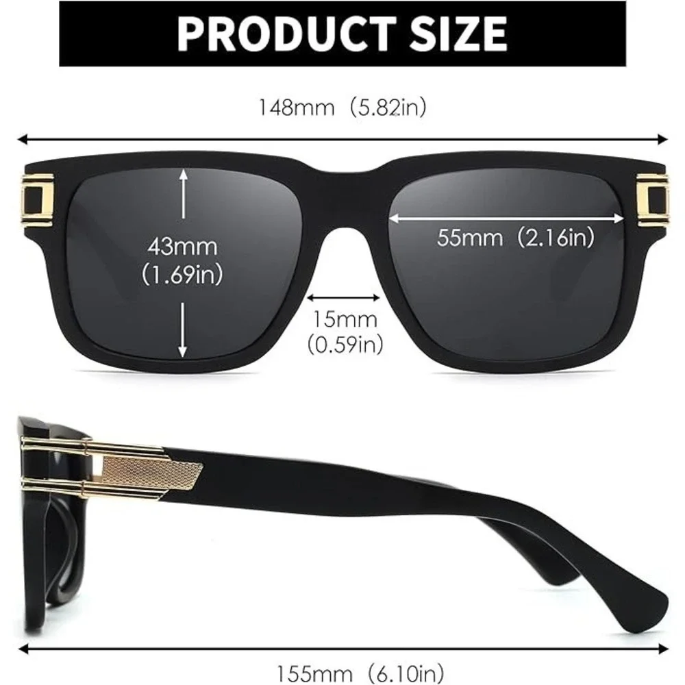 Women Rectangular Square Sunglasses Black Gradient Lens Female Ladys Girl Shades